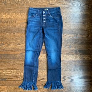 Mother Denim Pixie 26 skinny jeans with fringe